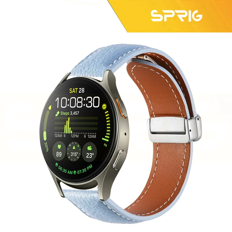 بند اسپریگ مدل MAG Leather مناسب برای ساعت هوشمند سامسونگ Galaxy Watch 6 40mm / 44mm / Classic 43mm / Classic 47mm