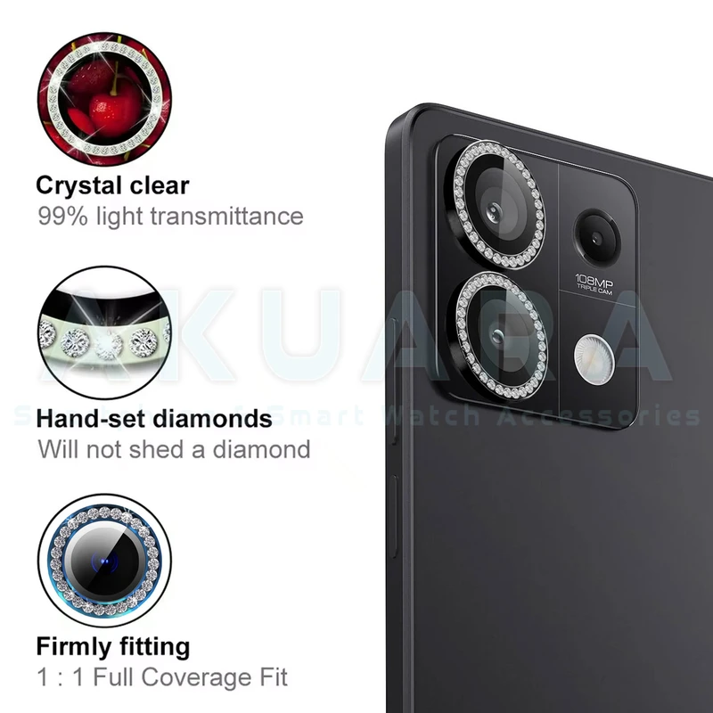 محافظ لنز دوربین رینگی آکوآرا مدل Ring Diamond STL مناسب برای گوشی موبایل شیائومی Redmi Note 13 5G