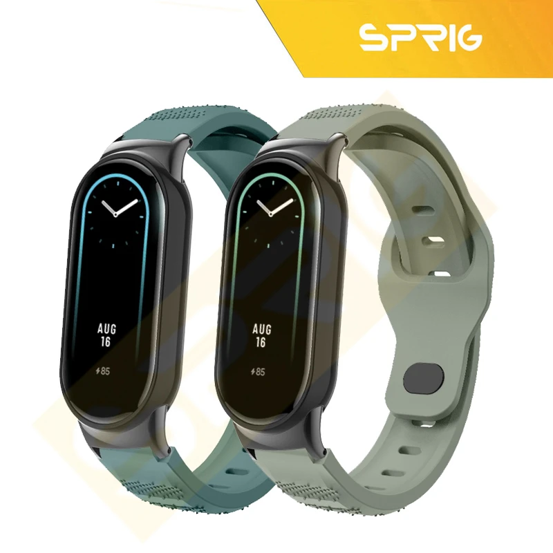 بند اسپریگ مدل Spig Clear Guard مناسب برای ساعت هوشمند شیائومی Mi band 8 به همراه کاور