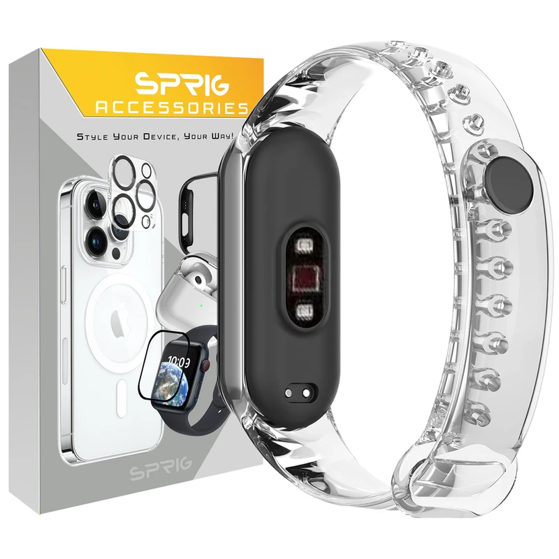 بند اسپریگ مدل Clear Silicone مناسب برای ساعت هوشمند شیائومی Mi band 9