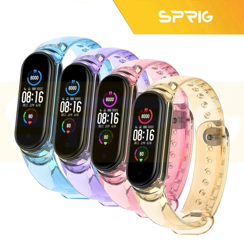 بند اسپریگ مدل Clear TRS مناسب برای ساعت هوشمند شیائومی Mi band 5/6/7