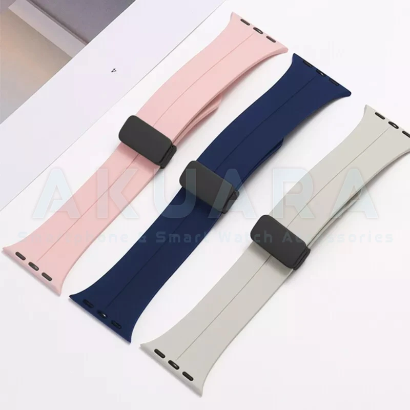 بند آکوآرا مدل Silicone Magnet مناسب برای اپل واچ سری 4/5/6/Se سایز 44 میلیمتری