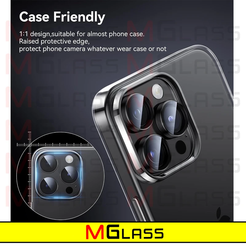 محافظ لنز دوربین ام‌گلس مدل Ring-Metal-MG مناسب برای گوشی موبایل اپل Iphone 15 Pro Max