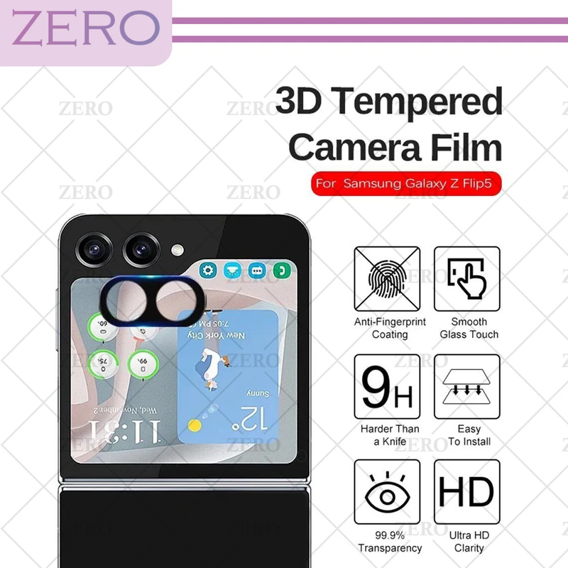 محافظ لنز دوربین زیرو مدل 3D-ZR مناسب برای گوشی موبایل سامسونگ Galaxy Z Flip 5