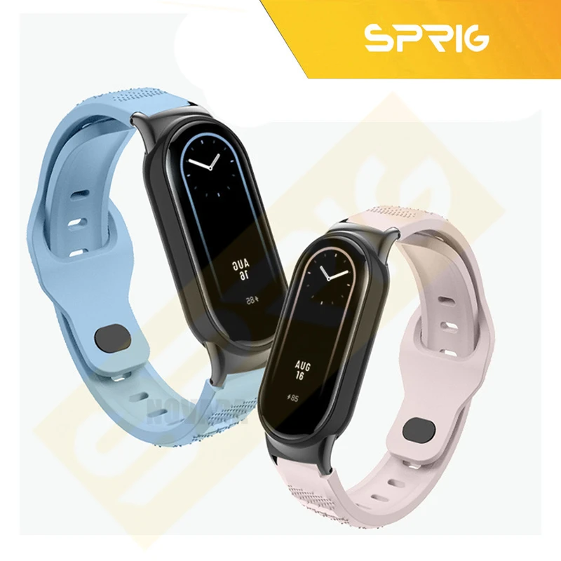 بند اسپریگ مدل Spig Clear Guard مناسب برای ساعت هوشمند شیائومی Mi band 8 به همراه کاور