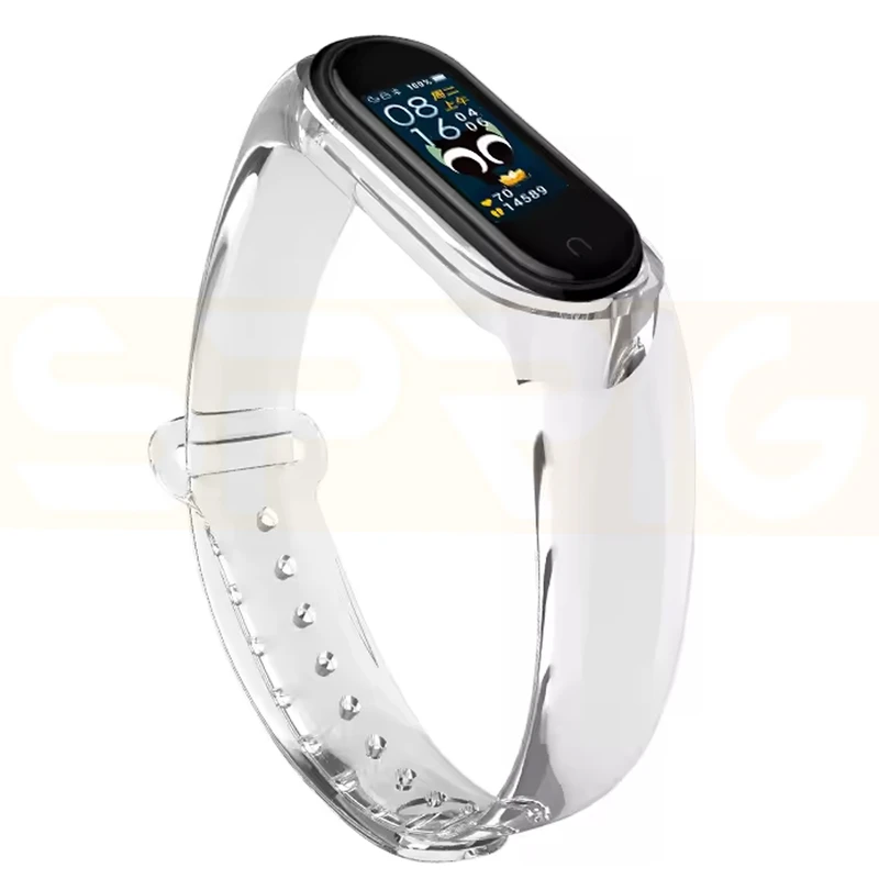 بند اسپریگ مدل Clear Silicone مناسب برای ساعت هوشمند شیائومی Mi Band 3/4