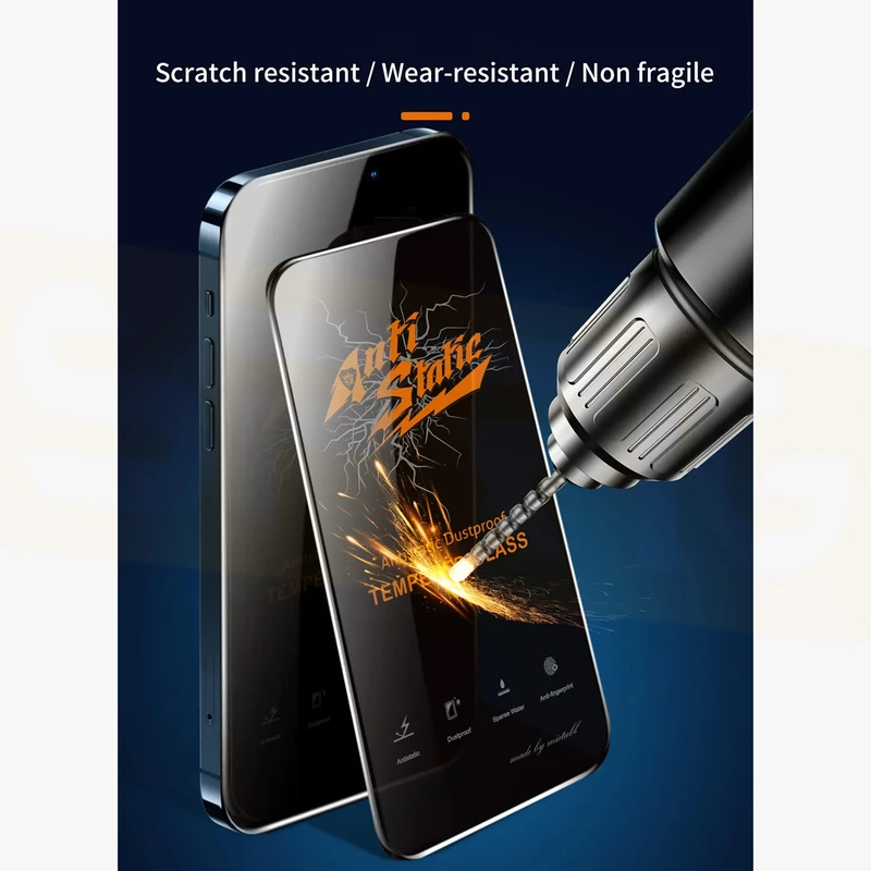 محافظ صفحه نمایش آنتی استاتیک اسپریگ مدل Antistatic_MTB مناسب برای گوشی موبایل اپل Iphone 14 Pro بسته دو عددی