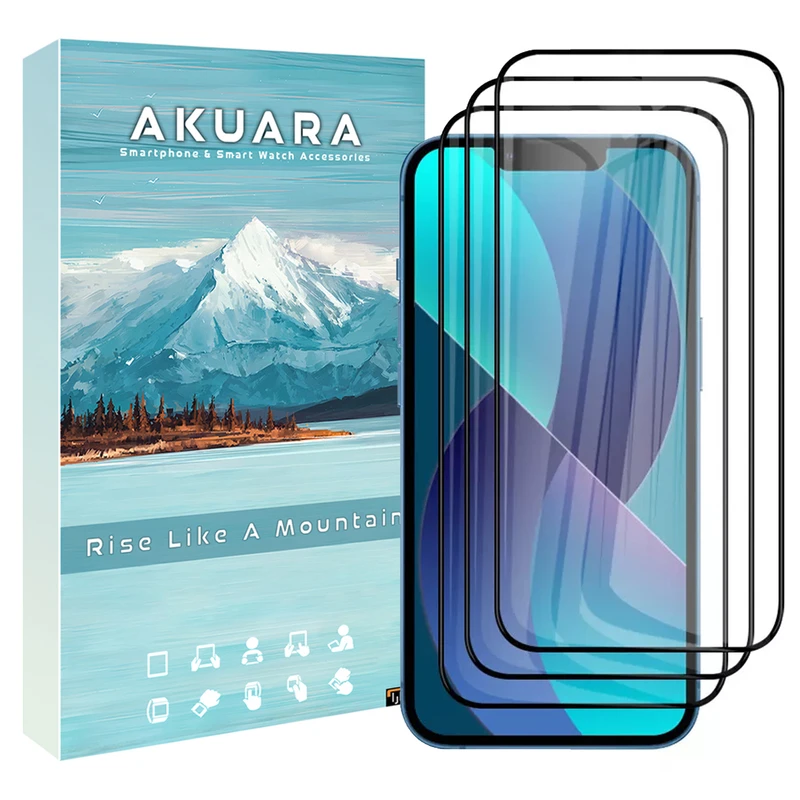محافظ صفحه نمایش آکوآرا مدل Full AKU مناسب برای گوشی موبایل اپل iPhone 13 / 13 Pro مجموعه سه عددی
