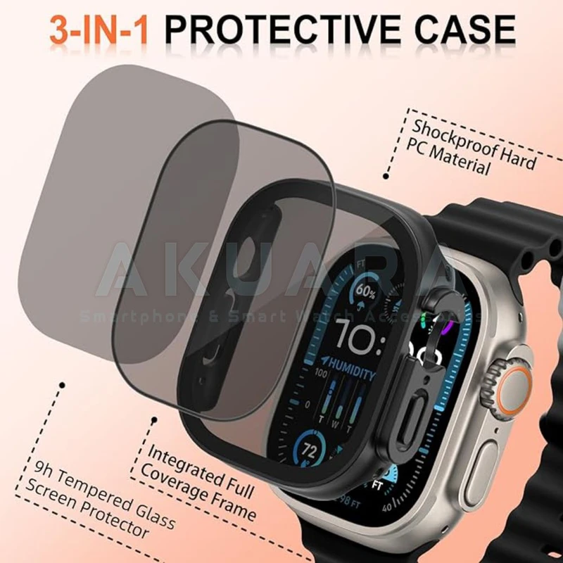 کاور آکوآرا مدل Privacy Protection مناسب برای ساعت هوشمند ویرفیت HK8 Pro max / HK9 Ultra 2 / T1000 ultra / T3000 ultra / T900 ultra