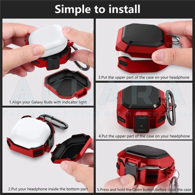 کاور آکوآرا مدل Eggshell مناسب برای کیس هدفون بی سیم سامسونگ Galaxy buds 2 / buds pro / buds live / buds 2 Pro