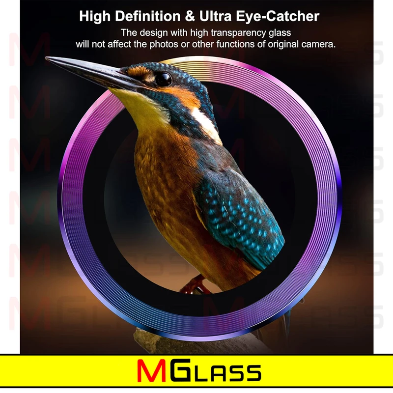محافظ لنز دوربین ام‌گلس مدل Colorful Ring MG مناسب برای گوشی موبایل سامسونگ Galaxy S22 Ultra