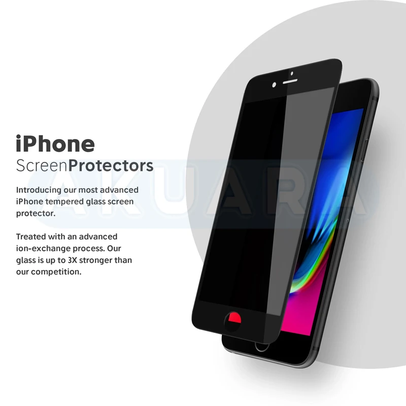 محافظ صفحه نمایش حریم شخصی آکوآرا مدل Prv AKU مناسب برای گوشی موبایل اپل iPhone 7 / 8 / SE 2020 / SE2022 مجموعه دو عددی
