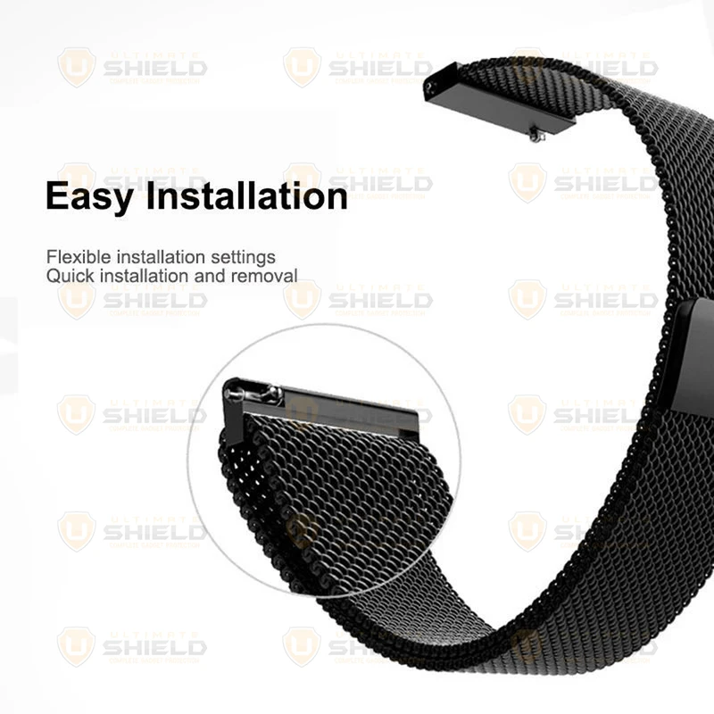بند آلتیمیت شیلد مدل Milanese UL مناسب برای ساعت هوشمند سامسونگ Galaxy Watch 4/5/6/7/FE سایز 40/43/44/46/47 میلی متری