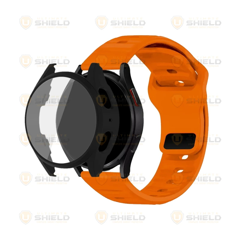 بند آلتیمیت شیلد مدل SPG_Sport_GRD مناسب برای ساعت هوشمند سامسونگ Galaxy Watch 4 Classic 46mm به همراه کاور