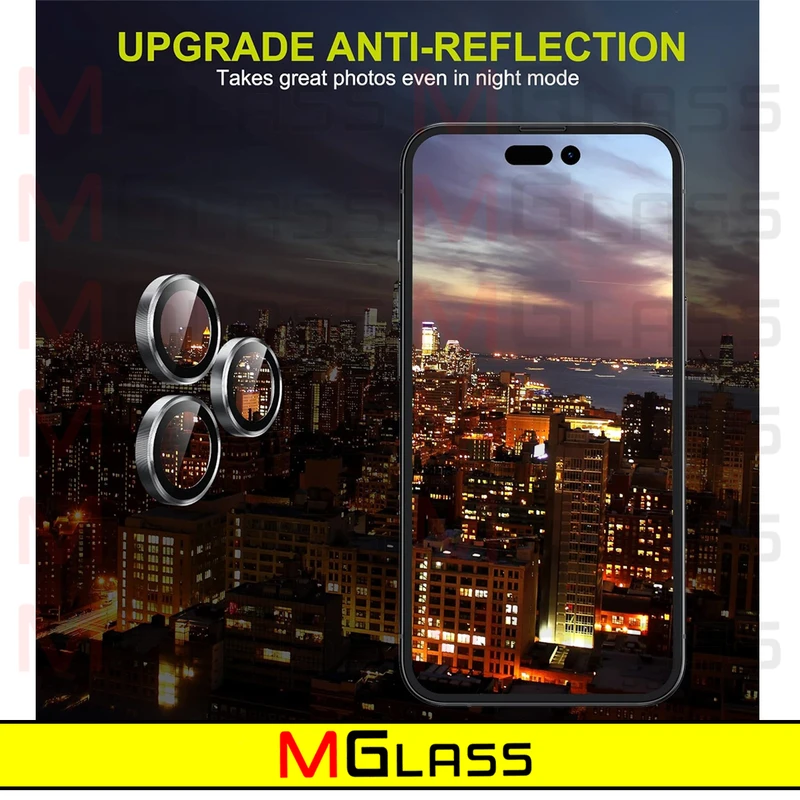 محافظ لنز دوربین ام‌گلس مدل Ring-Metal-MG مناسب برای گوشی موبایل اپل Iphone 15 Pro