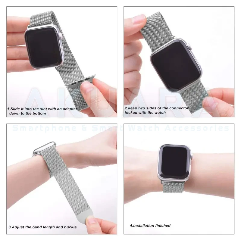 بند آکوآرا مدل Milanese مناسب برای اپل واچ Series SE 2022 Aluminum Case 40mm / SE 2021 Aluminum Case 40mm / Series 5 40mm / Series 6 40mm / Series 4 40mm