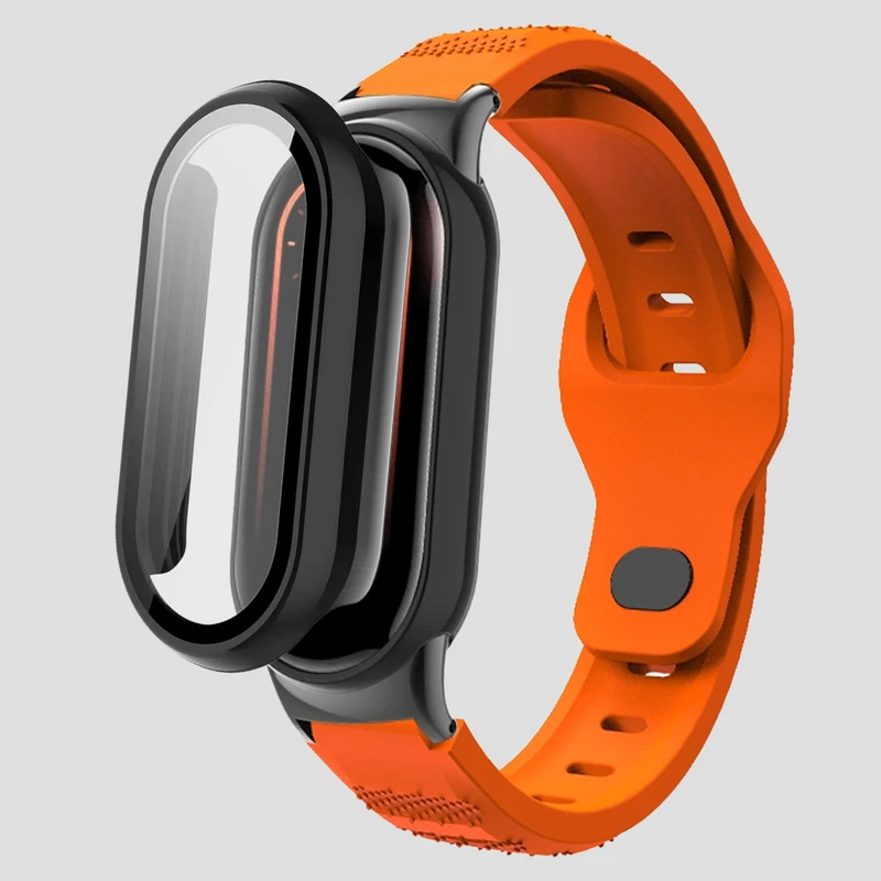 بند اسپریگ مدل Spig BK Guard مناسب برای ساعت هوشمند شیائومی Mi band 9 به همراه کاور