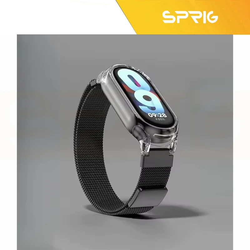 بند اسپریگ مدل Milanese Clear Guard مناسب برای ساعت هوشمند شیائومی Mi band 9