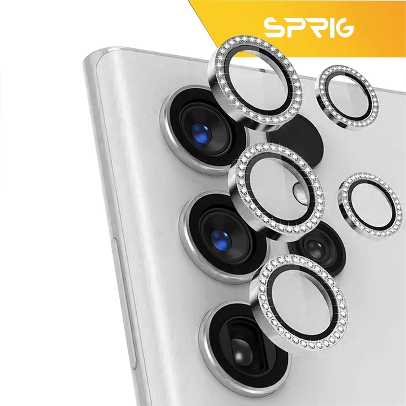 محافظ لنز دوربین رینگی اسپریگ مدل Ring metal Diamond مناسب برای گوشی موبایل سامسونگ Galaxy S25 ultra