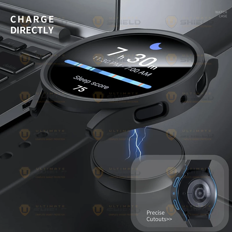بند آلتیمیت شیلد مدل Silic ORG_GRD مناسب برای ساعت هوشمند سامسونگ Galaxy Watch 4 Classic 46mm به همراه کاور