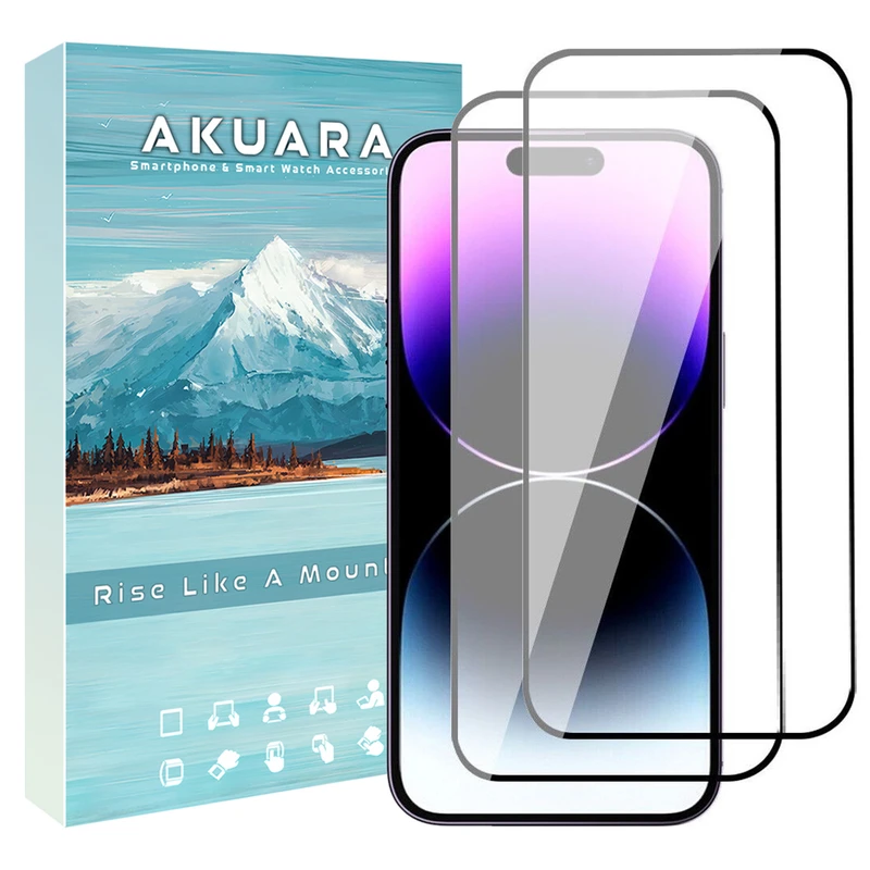 محافظ صفحه نمایش آکوآرا مدل Full AKU مناسب برای گوشی موبایل اپل iPhone 14 Pro Max مجموعه دو عددی