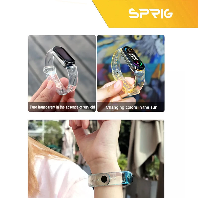 بند اسپریگ مدل Clear TRS مناسب برای ساعت هوشمند شیائومی Mi band 8/9