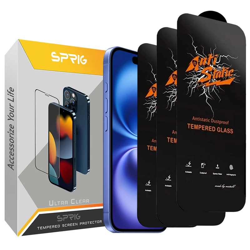 محافظ صفحه نمایش آنتی استاتیک اسپریگ مدل Antistatic_MTB مناسب برای گوشی موبایل اپل Iphone X / Xs / 11 Pro بسته سه عددی