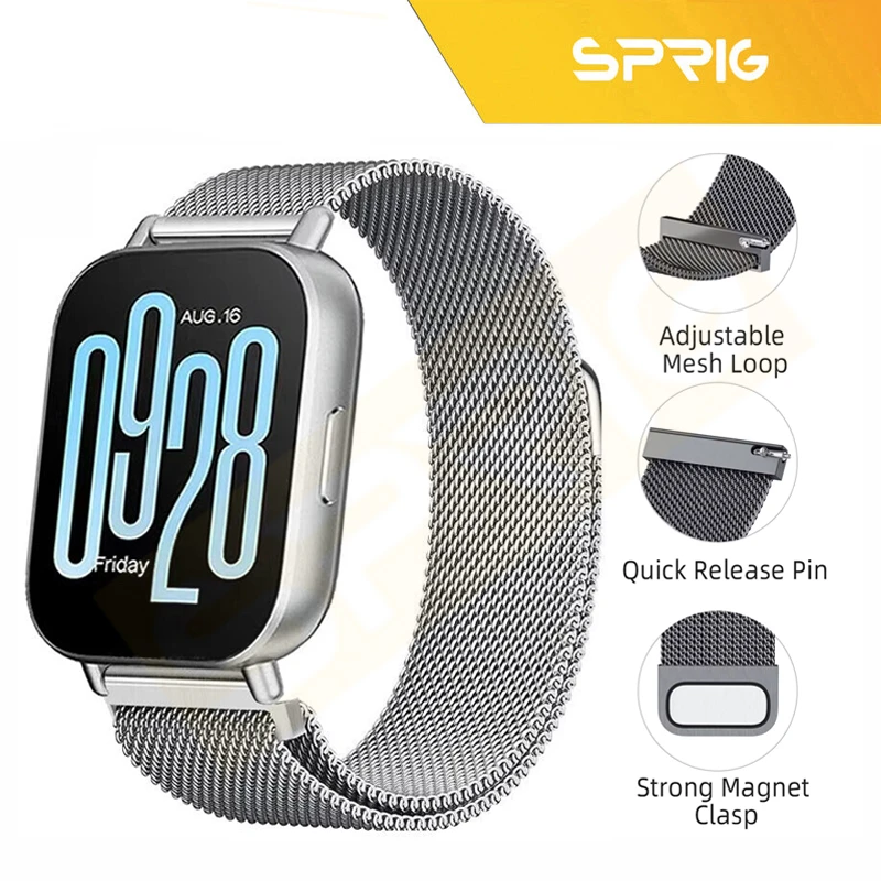 بند اسپریگ مدل Milanese STL TW مناسب برای ساعت هوشمند شیائومی Redmi watch 5 active / watch 5 lite