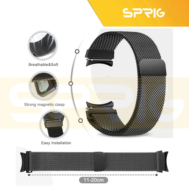 بند اسپریگ مدل Milanese galaxy design مناسب برای ساعت هوشمند سامسونگ Galaxy Watch 6 40mm / Watch 6 44mm / Watch 6 Classic 43mm / Watch 6 Classic 47mm