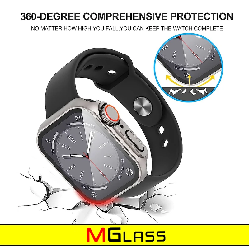 کاور ام‌گلس مدل MG-Ultra مناسب برای اپل واچ Series 4 44mm / Series 5 44mm / Series 6 44mm به همراه محافظ صفحه نمایش