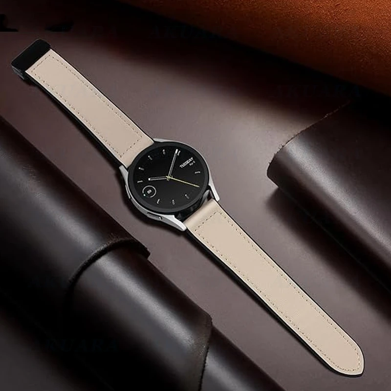 بند آکوآرا مدل Soft WHT Leather AK مناسب برای ساعت هوشمند شیائومی Watch S4 / S4 Sport