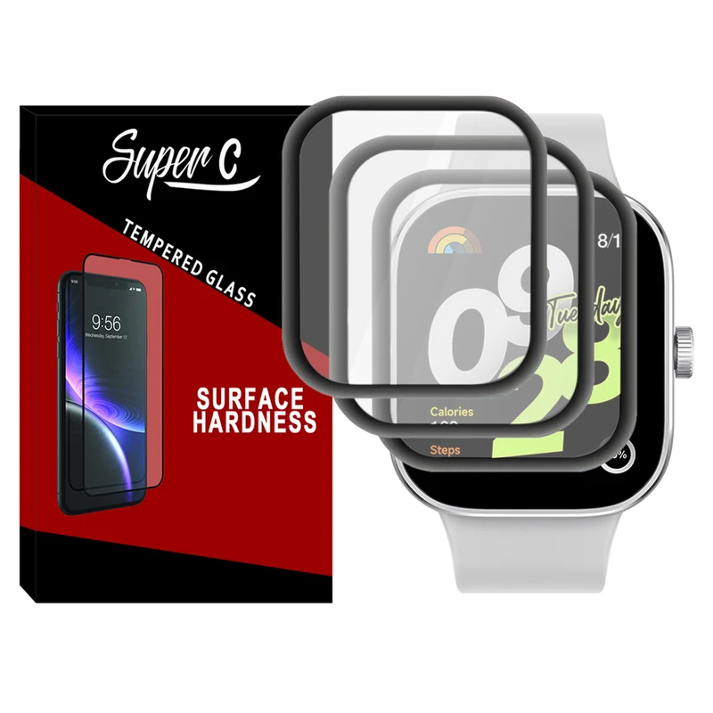 محافظ صفحه نمایش سوپرسی مدل Pmma-SC مناسب برای ساعت هوشمند شیائومی Redmi Watch 4 بسته سه عددی