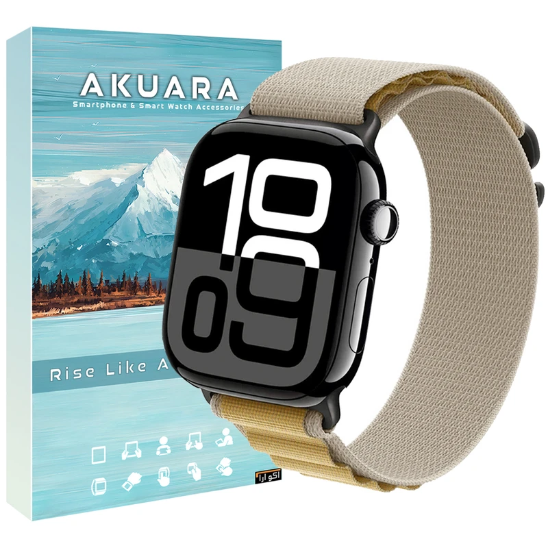 بند آکوآرا مدل Loop Alpine BlackB مناسب برای اپل واچ سری 4/5/6/Se سایز 44 میلیمتری