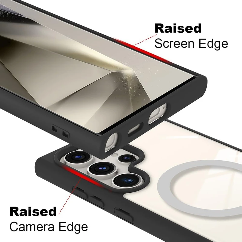 کاور آکوآرا مدل MagSafe BKRNG مناسب برای گوشی موبایل سامسونگ Galaxy S24 Ultra به همراه محافظ لنز دوربین