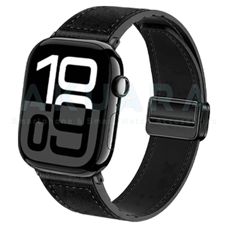 بند آکوآرا مدل MG Leather Sic مناسب برای اپل واچ Series 10 46mm Aluminum