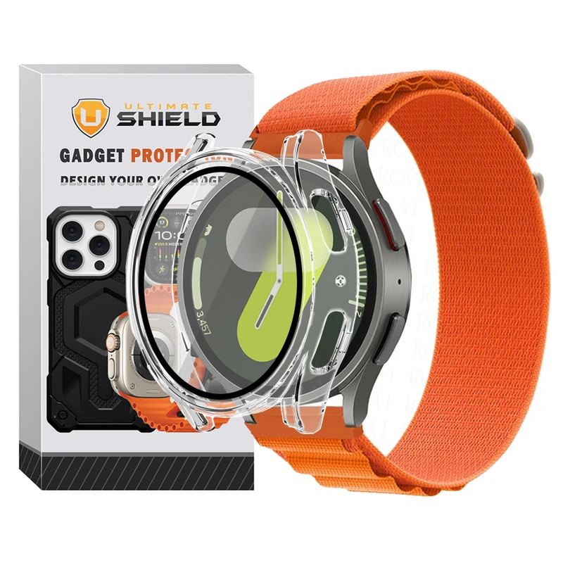 بند آلتیمیت شیلد مدل Alpine CL GRD مناسب برای ساعت هوشمند سامسونگ Galaxy Watch 7 40mm به همراه کاور