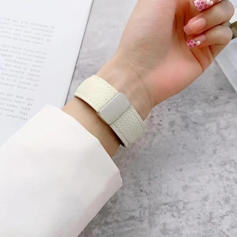 بند اسپریگ مدل Magnetic Leather SP مناسب برای اپل واچ سری SE2021/7/8/9 سایز 45 میلی متری