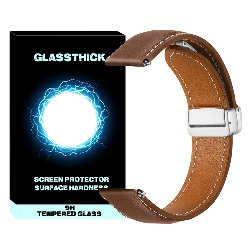 بند گلستیک مدل Mag Leather GL TW مناسب برای ساعت هوشمند گلوریمی سایز 22 میلی متری GS2 Pro