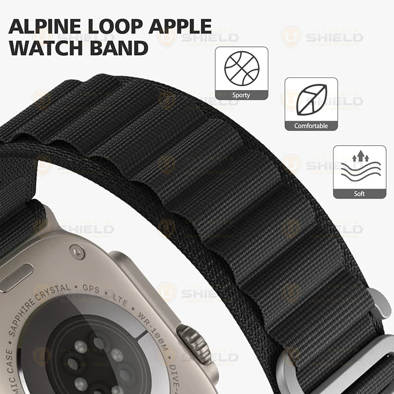 بند آلتیمیت شیلد مدل Alpine Rugged مناسب برای اپل واچ سری Ultra / Ultra 2 سایز 49mm به همراه کاور