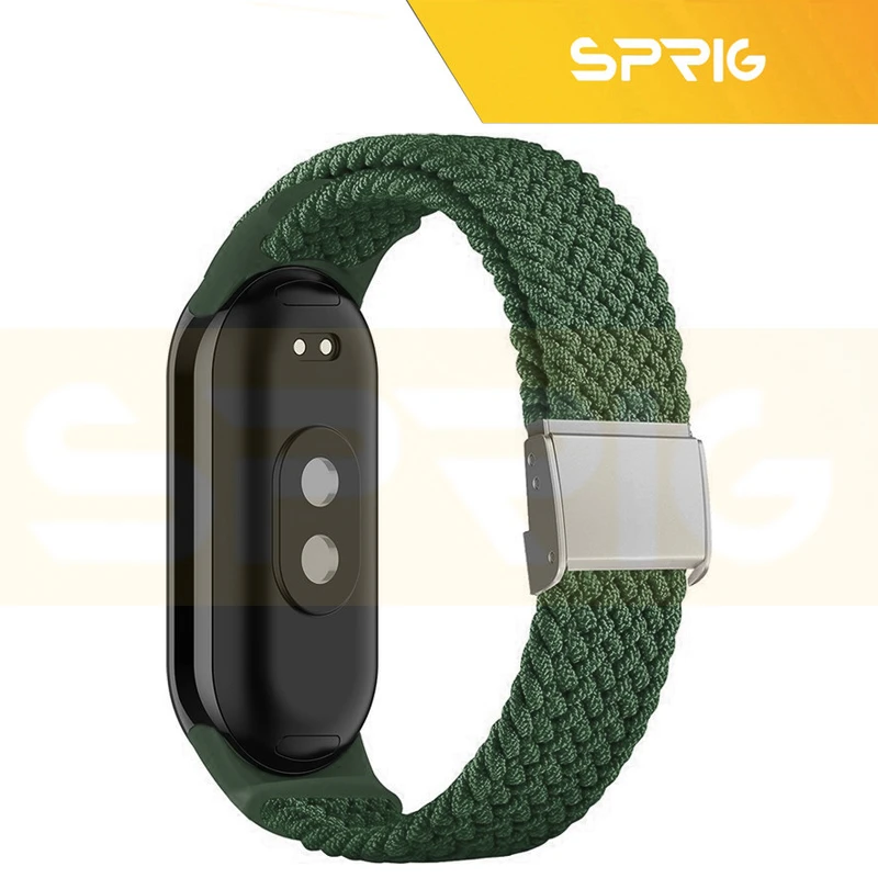 بند اسپریگ مدل BraidedSGK-CLGuard مناسب برای ساعت هوشمند شیائومی Mi band 8 به همراه کاور