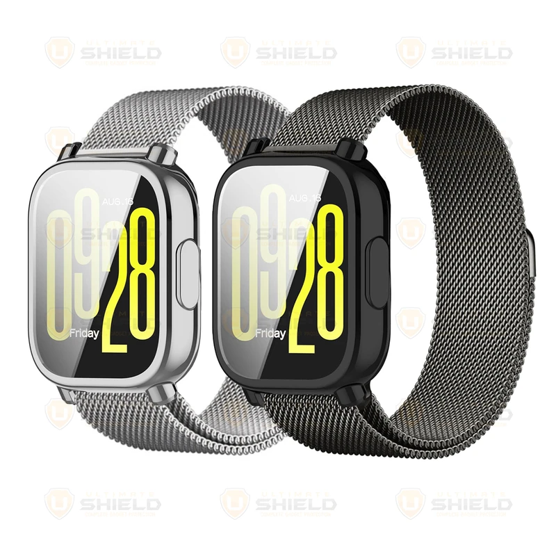 بند آلتیمیت شیلد مدل Milan Jelly GRD مناسب برای ساعت هوشمند شیائومی Redmi Watch 5 Active به همراه کاور