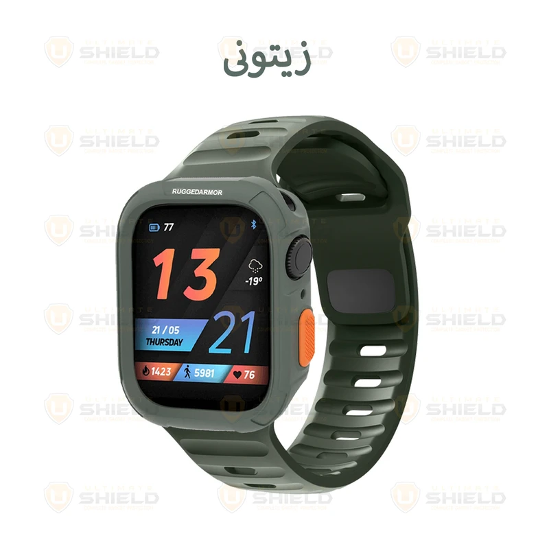 بند آلتیمیت شیلد مدل SPG Rugged مناسب برای اپل واچ Series 10 سایز 46mm به همراه کاور