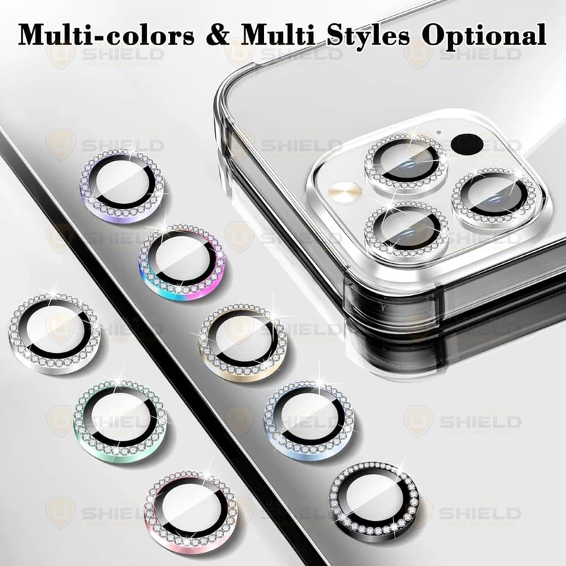 محافظ لنز دوربین آلتیمیت شیلد مدل Ring Diamond UL مناسب برای گوشی موبایل اپل iPhone 15 Pro / 15 Pro Max
