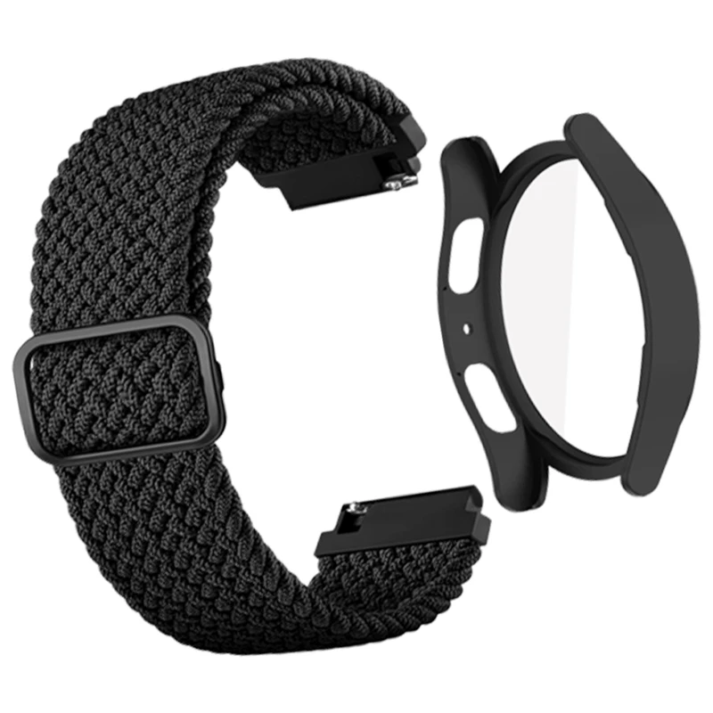 بند آکوآرا مدل Woven BK-GRD مناسب برای ساعت هوشمند سامسونگ Galaxy Watch 4 44mm به همراه کاور