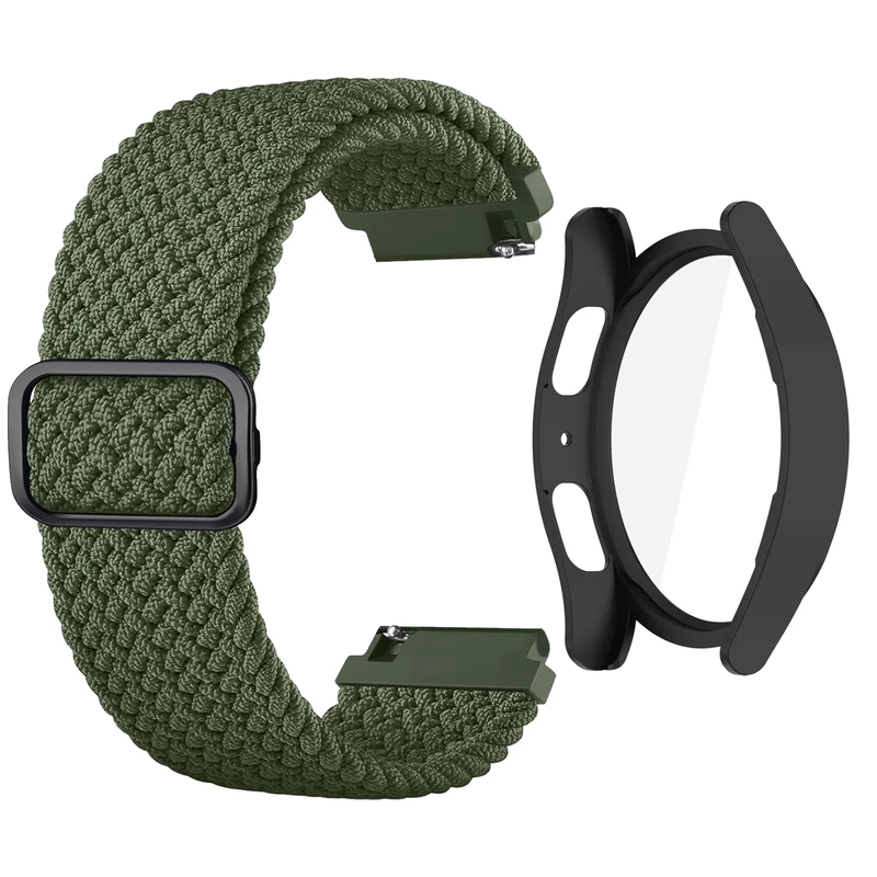 بند آکوآرا مدل Woven BK-GRD مناسب برای ساعت هوشمند سامسونگ Galaxy Watch 4/5 44mm به همراه کاور