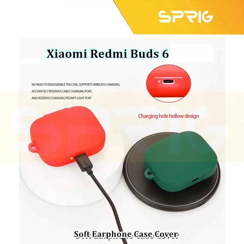 کاور اسپریگ مدل Silicone-SP مناسب برای کیس هدفون بلوتوثی شیائومی Redmi Buds 6