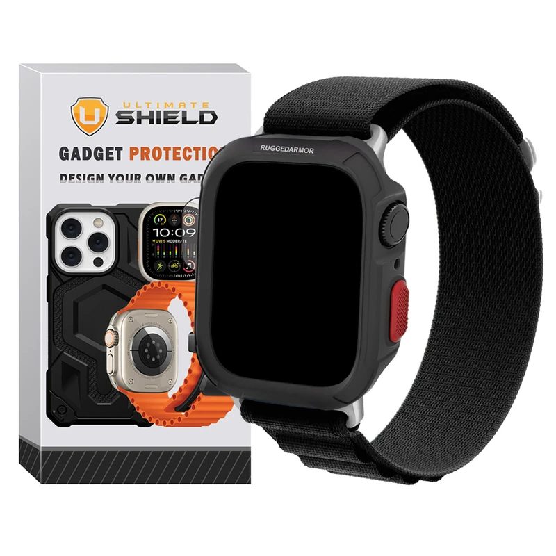 بند آلتیمیت شیلد مدل Alpine Rugged مناسب برای اپل واچ Series 7 41mm به همراه کاور