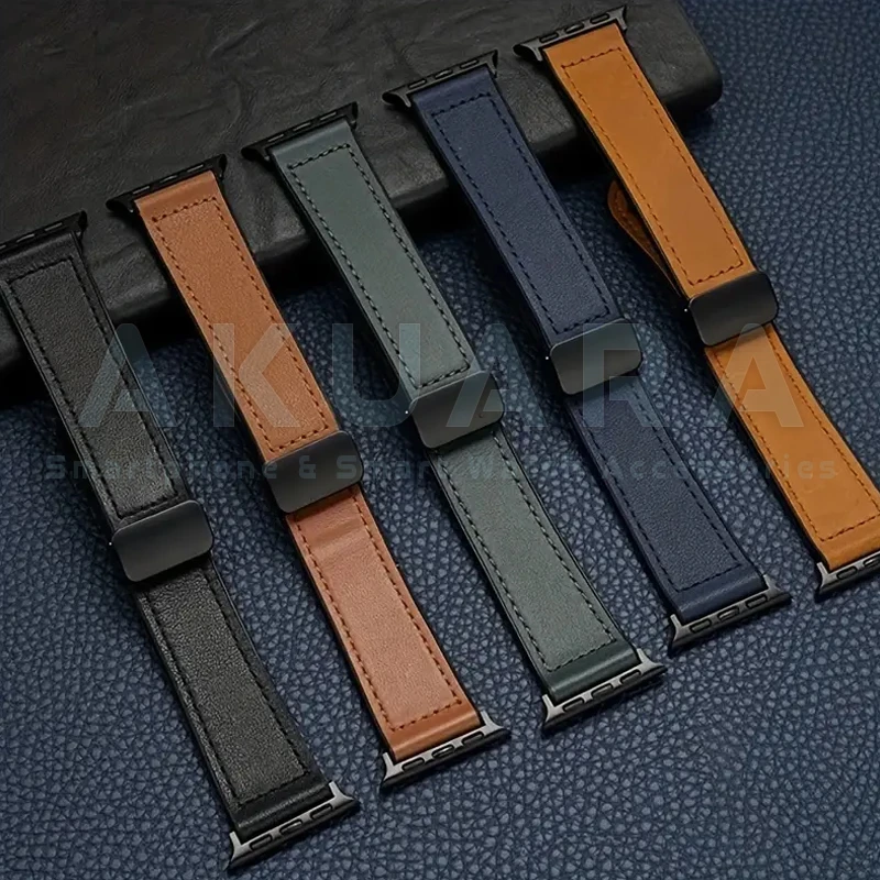 بند آکوآرا مدل MG Leather Sic مناسب برای اپل واچ Series 10 46mm Aluminum