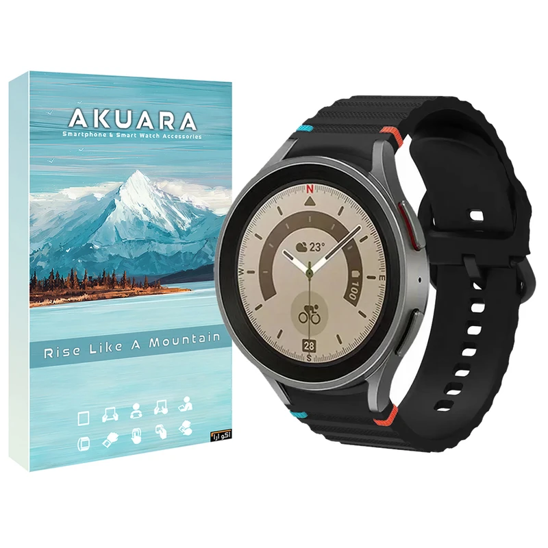 بند آکوآرا مدل Silikuro مناسب برای ساعت هوشمند سامسونگ Galaxy Watch 4/5/6/7/FE سایز 40/43/44/46/47mm