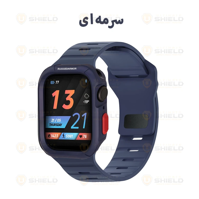 بند آلتیمیت شیلد مدل SPG Rugged مناسب برای اپل واچ Series 10 سایز 46mm به همراه کاور